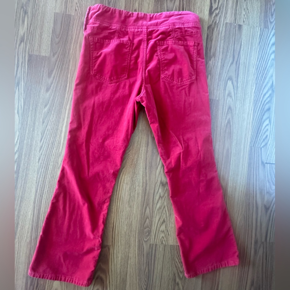 Free People In My Feelings Velvet Crop Slim Flare Pants Red Size Medium - Picture 4 of 9